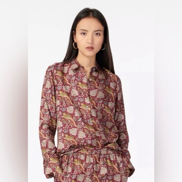 J. Crew Tops - NWT J Crew Collection Silk Jungle Cat Button Up Shirt